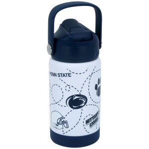 white kids water bottle with Penn State graphics